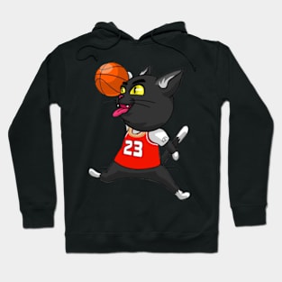 Basketball Cat black Hoodie